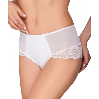 Kalhotky Ewana 098 Vysoké krajkové šortky bílé XXL