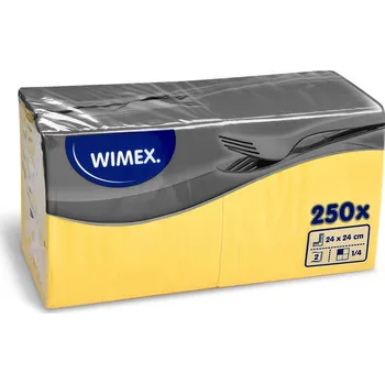 Papírový ubrousek UNIPAP Wimex papírové ubrousky koktejlové žluté 2-vrstvé 24 cm x 24 cm 250ks 126572