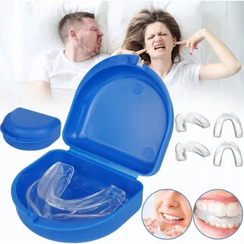 Chránič hlavy RELAXAČNÍ DLAHA PROTI BRUXISMU SKŘÍPÁNÍ ZUBŮ CHRÁNÍ SKLOVINU 4 KS