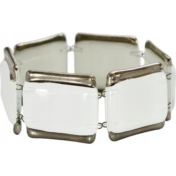 Náramek Červený náramek skládaný, ruční výroba, zdobený platinou