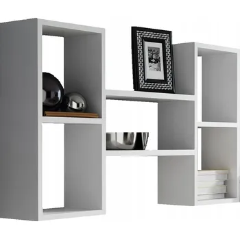 police Polička závěsná Regál závěsný POLO BÍLÝ POLICE NA KNIHY nástěnná do obýváku