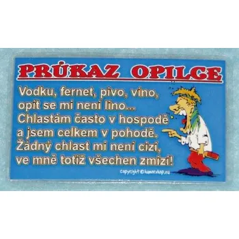 Žertovný předmět Průkaz Průkaz opilce 607877