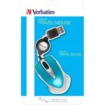 Myš Go Mini, stříbrná-karibská modř, bezdrátová, optická, malá, VERBATIM Verbatim