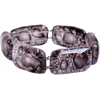 Náramek Hnědý náramek natahovací, ruční výroba