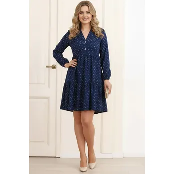 Dámské šaty Lotika Puntíkaté 100% lněné autorské šaty Lotika 1045794