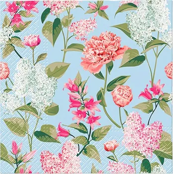 Papírový kapesník Paw Ubrousky PAW Dekor L (20ks) Lilac with peonies 304953