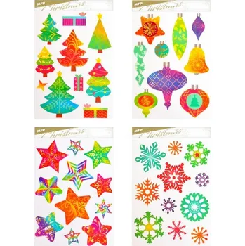 Okenní dekorace okenní fólie vánoce glitr VA024 20x30cm 8886077 UNIPAP