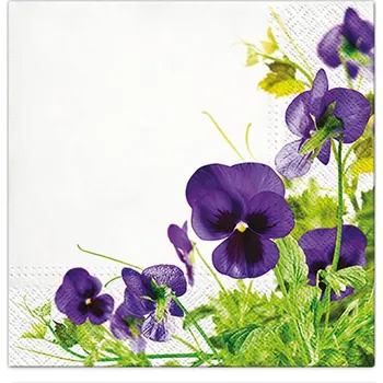 Papírový ubrousek Obrúsky TaT 33x33cm Pansies Frame