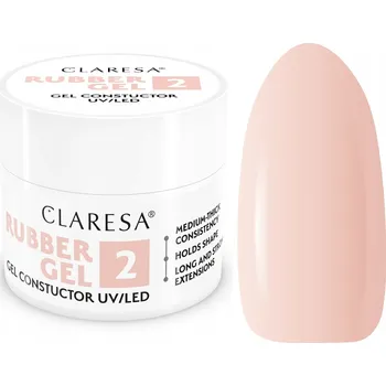 Lak na nehty Stavební gel Claresa Rubber Gel 2 hustý gel pro modeláž nehtů 45g