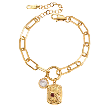 Náramek ELENYS Relic Chain – pozlacený náramek 18K žluté zlato Délka náramku: 18+5 cm / max. 23 cm