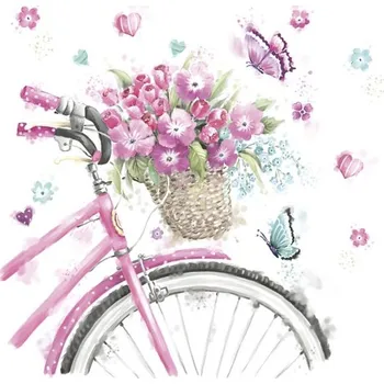 Papírový kapesník Pol-Mak Ubrousky DAISY L (20ks) Pink Bicycle with Basket 315800