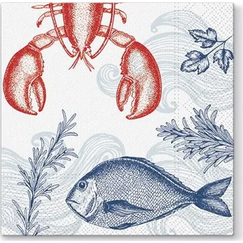 Papírový kapesník Paw Ubrousky PAW TETE L (20ks) Lobster and Fish 468266