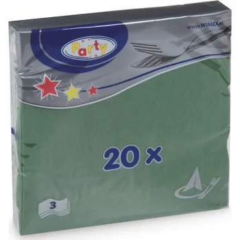 Papírový kapesník UNIPAP Wimex papírové ubrousky zelené 3-vrstvé 33 cm x 33 cm 20 ks 31923