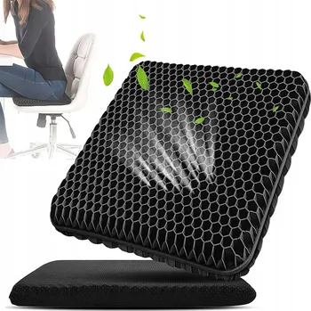 Polštář POLŠTÁŘ ORTOPEDICKÝ PODSEDÁK NA ŽIDLI 41x36cm PRODYŠNÝ A POHODLNÝ ČERNÝ