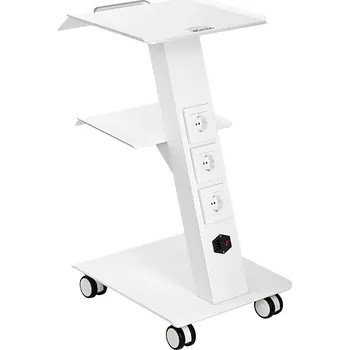 Dílna Vevor Mobilní laboratorní vozík, 3-vrstvý kovový, se zásuvkou, 220 lbs