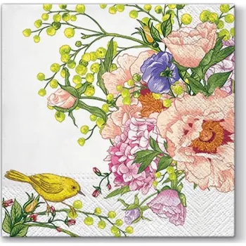 Papírový kapesník Paw Ubrousky PAW TETE L (20ks) Bird with Flowers 468269