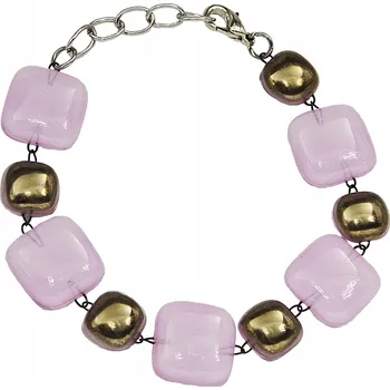 Náramek Oranžový náramek skládaný, ruční výroba, zdobený platinou