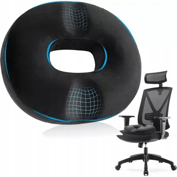 Polštář ORTOPEDICKÝ POLŠTÁŘ NA SEDADLO DO AUTA KANCELÁŘSKÝ PODSEDÁK 45x35x7cm Černý