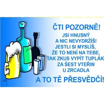 Žertovný předmět Průkaz Čti pozorně! Jsi hnusný ...