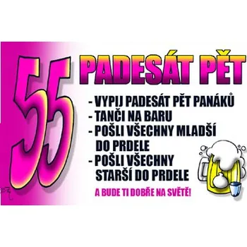 Žertovný předmět Průkaz 55 Padesát pět