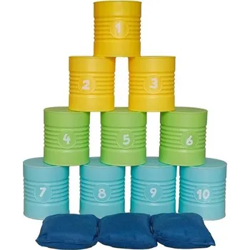 Hračka na písek Herní sada alldoro 60069 s házením plechovek - 10 očíslovaných plechovek, 3 házecí sáčky - pro děti