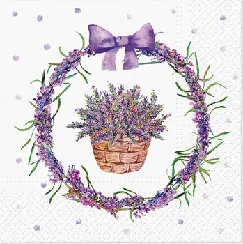 Papírový kapesník Ubrousky TaT 33x33cm Lavender Basket 541648