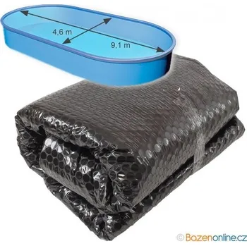 Solární plachta černá na oválné bazény 9,1 x 4,6 m