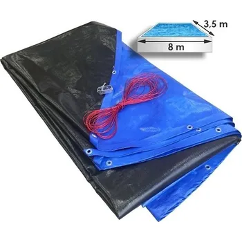 Bazén Zimní plachta 11 x 6,5 m na bazén 8 x 3,5 m modro-černá 200g/m2