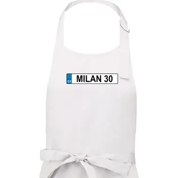 Kuchyňská zástěra SPZ Milan 30 - Pánská zástěra na vaření - Univerzální velikost ( Bílá )