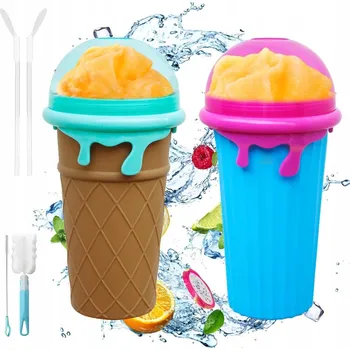 HRNEK NA VÝROBU LEDOVÉ TŘÍŠTĚ, SORBETŮ A GRANITY SLUSHY 500ML + LŽÍCE/BRČKO 2KS
