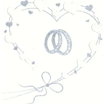 Papírový kapesník Pol-Mak Ubrousky MAKI L (20ks) Wedding Rings in Heart Silver (pearl effect) 545442