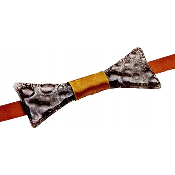 Motýlek Hnědý motýlek pánský ručně vyrobené české sklo zdobené bublinkami