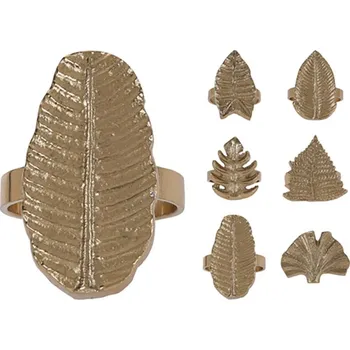 Papírový kapesník KOOPMAN Dekorační obroučky na ubrousky - List zlatý 40 mm, mix / 1ks 451376