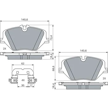 Brzdová destička BOSCH 0 986 460 279 Sada brzdových destiček, kotoučová brzda (0986460279)