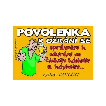Žertovný předmět Povolenka k ožrání se 607862