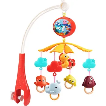 Kolotoč nad postýlku Lean Toys Kolotoč s projektorem s dálkovým ovládáním do postýlky červené