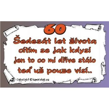 Žertovný předmět Průkaz 60 pro muže 607911