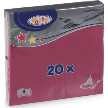 Papírový kapesník UNIPAP Wimex papírové ubrousky bordó 3-vrstvé 33 cm x 33 cm 20 ks 31924