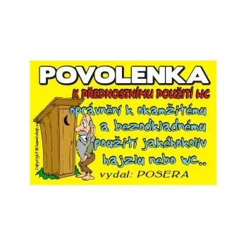 Žertovný předmět Povolenka k přednostnímu použití WC 607865
