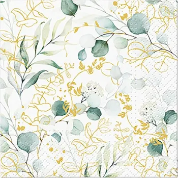 Papírový kapesník Paw Ubrousky PAW Dekor C (20ks) Golden Eucaliptus 433252