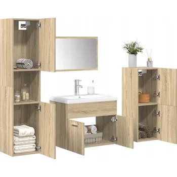 Koupelnový nábytek 5dílná sada koupelnového nábytku, barva dub sonoma