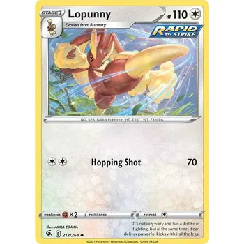 Karetní hra Lopunny 213/264 - Fusion Strike Typ karty: Reverse Holo