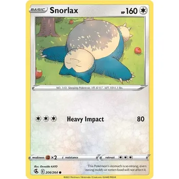 Karetní hra Snorlax 206/264 - Fusion Strike Typ karty: Non-Holo