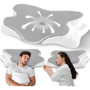 Polštář ORTOPEDICKÝ POLŠTÁŘ PRO SPANÍ NA BŘICHU, ZÁDECH I BOKU, PROFILOVANÝ, PAMĚŤOVÁ PĚNA