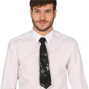 Karnevalový doplněk Černá kravata s flitry