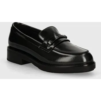 Dámské mokasíny Kožené mokasíny Calvin Klein LOAFER W/M BAR SAFF LTH HW0HW02076 černá 99X, EUR 41