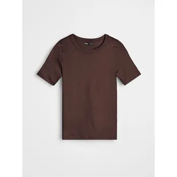 Sinsay - Bavlněné tričko Basic - hnědá - 647EU-88X - 647EU-88X-M