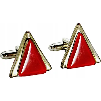 Manžetový knoflíček Hnědé manžetové knoflíčky trojúhelník, ručně vyrobené, zdobené platinou