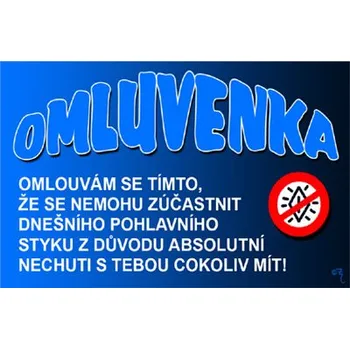 Žertovný předmět Průkaz Omluvenka