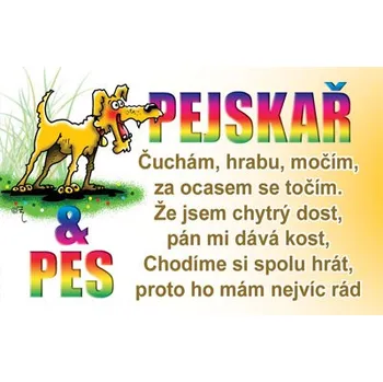 Žertovný předmět Průkaz Pejskař a pes